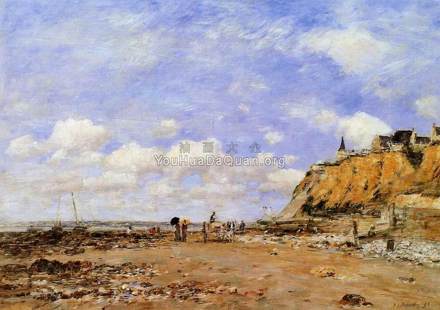 The Shore at Villerville - 尤金·布丹